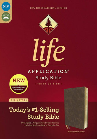 NIV Life Application Study Bible (Third Edition)-Distressed Brown Bonded Leather