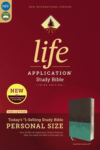 NIV Life Application Study Bible/Personal Size (Third Edition)-Gray/Teal Leathersoft