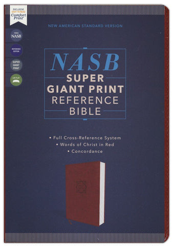 NASB Super Giant Print Reference Bible (Comfort Print)-Brown Leathersoft