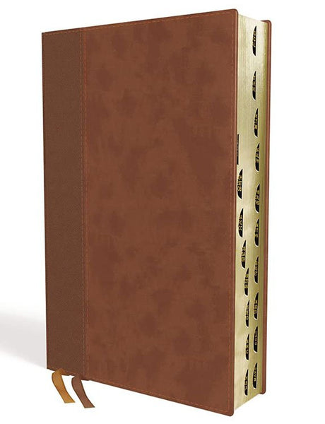 NIV Personal Size Bible/Large Print (Comfort Print)-Brown Leathersoft Indexed