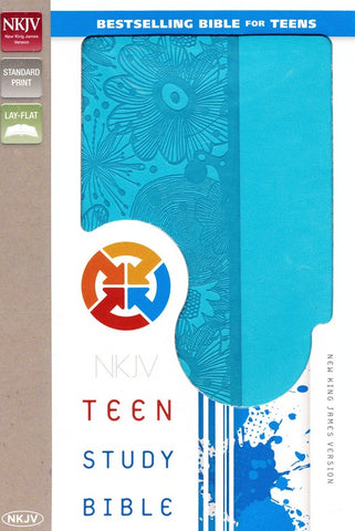 NKJV Teen Study Bible-Caribbean Blue Duotone