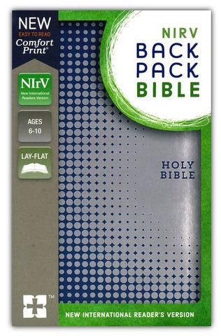 NIrV Backpack Bible-Blue/Silver Leathersoft