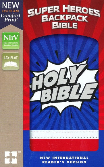 NIrV Super Heroes Backpack Bible (Comfort Print)-Blue/Red Leathersoft