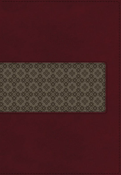 KJV Large Print Study Bible (Second Edition)-Rich Ruby/Warm Taupe LeatherSoft Second Edition