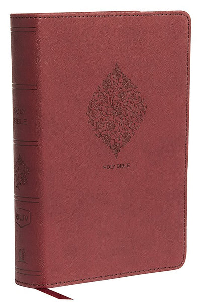 NKJV Compact Large Print Reference Bible Burgundy with Filigree