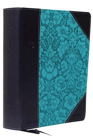 NKJV Journal The Word Reference Bible (Comfort Print)-Navy/Turquoise Leathersoft