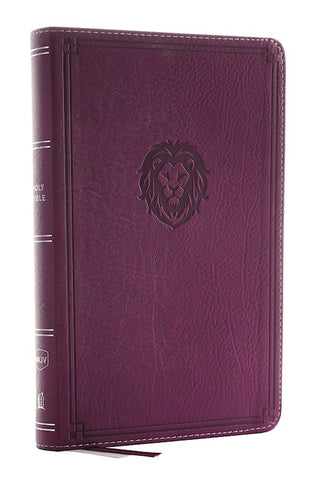 NKJV Thinline Bible/Youth Edition (Comfort Print)-Berry Leathersoft Lion