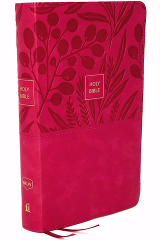 NKJV Personal Size Large Print Reference Bible (Comfort Print)-Pink Leathersoft Indexed