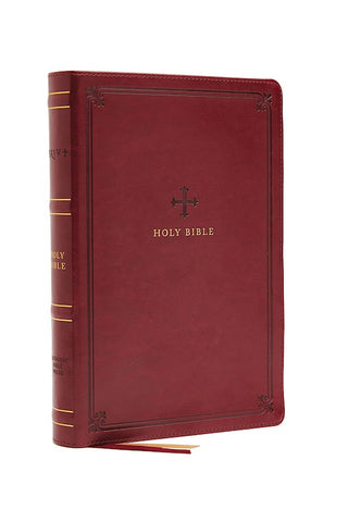 NRSV Catholic Thinline Bible (Comfort Print)-Red Leathersoft Holy Bible