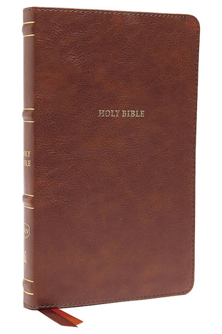 NKJV Thinline Bible (Comfort Print)-Brown LeatherSoft Holy Bible
