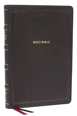 NKJV Deluxe Large Print Thinline Reference Bible (Comfort Print)-Black Leathersoft Indexed