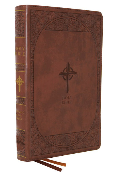 NABRE Catholic Bible/Large Print (Comfort Print)-Brown Leathersoft Indexed Holy Bible