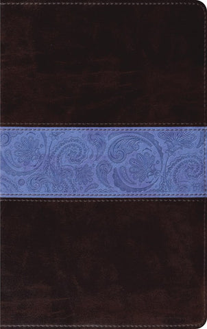ESV Thinline Bible-TruTone, Chocolate/Blue, Paisley Band