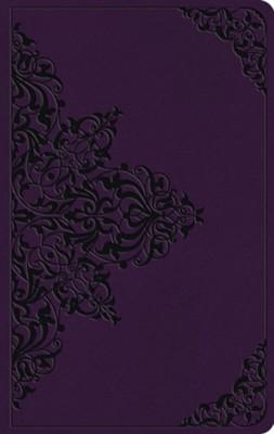 ESV Large Print Value Thinline Bible-Lavender Filigree Design TruTone