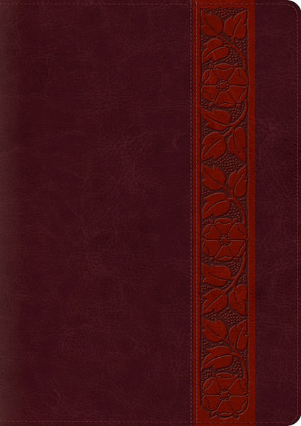 ESV Study Bible/Large Print-Mahogany Trellis Design TruTone Indexed