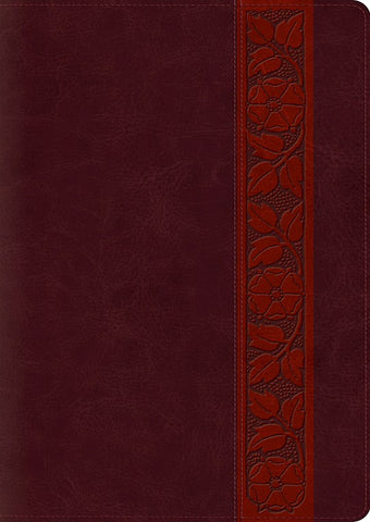 ESV Study Bible/Large Print-Mahogany Trellis Design TruTone Indexed