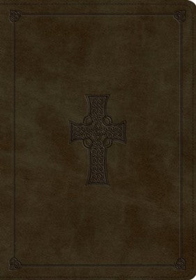 ESV Study Bible-Olive, Celtic Cross Design TruTone Indexed
