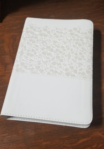 RVR Spanish 1960 Compact Keepsake Bride's Bible-White Floral LeatherTouch
