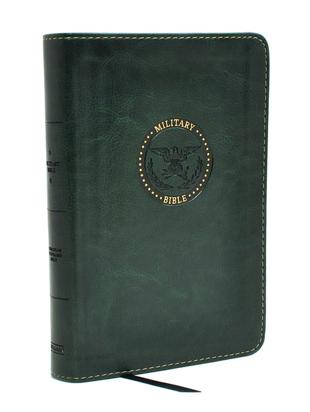 Military Compact Bible, Green LeatherTouch for Soldiers CSB