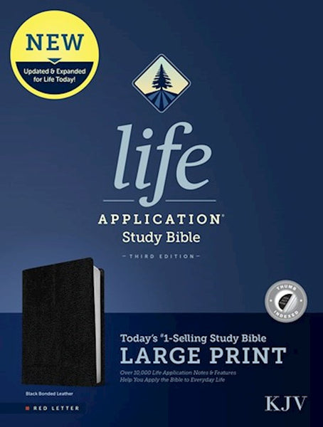 KJV Life Application Study Bible/Large Print (Third Edition)-RL-Black Bonded Leather Indexed