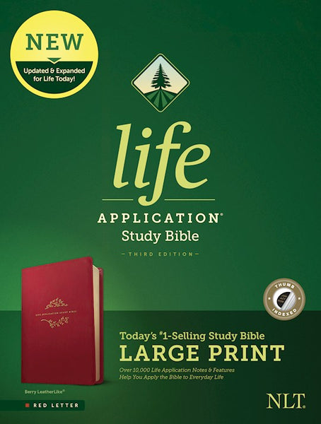 NLT Life Application Study Bible/Large Print (Third Edition) (RL)-Berry LeatherLike Indexed