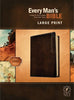 NLT Every Man's Bible/Large Print (Deluxe Explorer Edition)-Rustic Brown LeatherLike Indexed