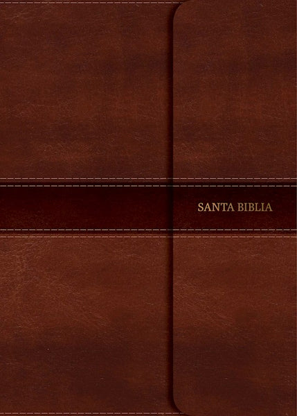 Spanish-RVR 1960 Large Print Compact Bible-Brown LeatherTouch w/Magnetic Flap Indexed