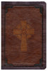 KJV Large Print Compact Reference Bible-Brown Celtic Cross LeatherTouch