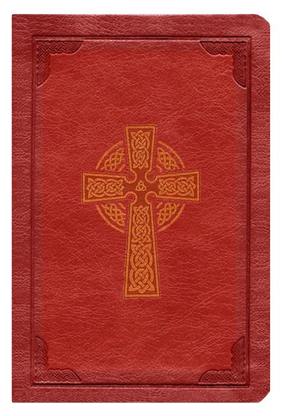 KJV Large Print Compact Reference Bible-Burgundy Celtic Cross LeatherTouch