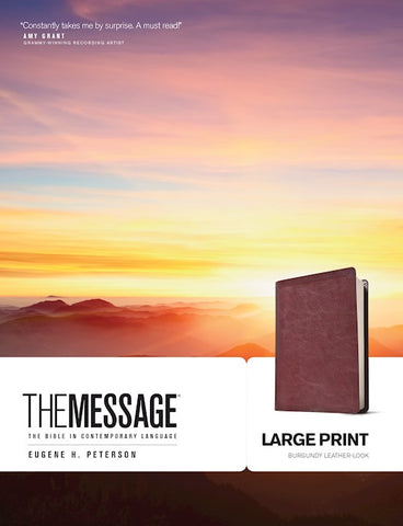 The Message/Large Print Bible (Numbered Edition)-Burgundy LeatherLook