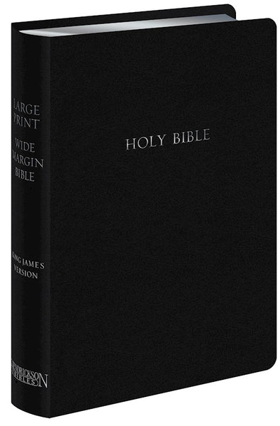 KJV Large Print Wide Margin Bonded Leather Bible-Black