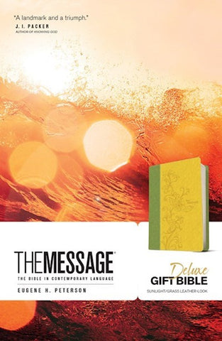 The Message Deluxe Gift Bible-Sunlight/Grass LeatherLook