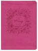 Message/Large Print Bible (Numbered Edition)-Dusty Rose Floral LeatherLook