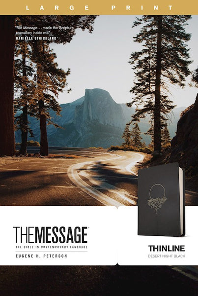The Message Thinline Bible/Large Print-Desert Night Black LeatherLike