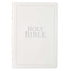 KJV Large Print Thinline Wedding Bible-White LuxLeather Indexed