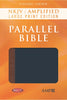 NKJV/Amplified Parallel Bible Large Print-Blue/Brown Flexisoft Leather