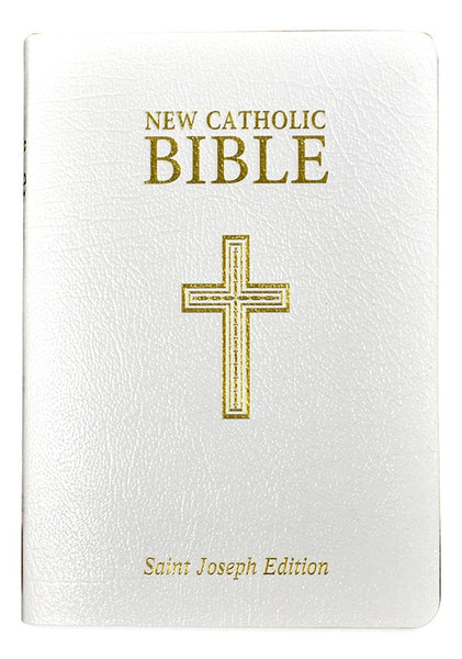 NCB St. Joseph New Catholic Bible Personal Size-White Bonded Leather