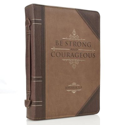 Strong and Courageous Bible Cover Brown