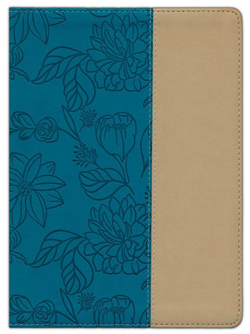 KJV Personal Reflections Bible With Prompts-Teal/Tan DiCarta Leatherlike