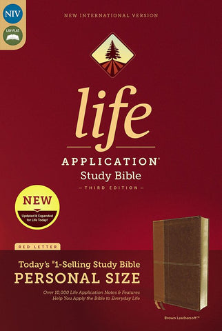 NIV Life Application Study Bible, Third Edition, Personal Size, Leathersoft, Brown, Indexed