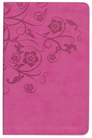 NIV Woman's Devotional Bible Raspberry Pink Floral