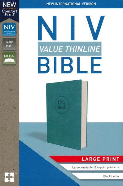 NIV Value Thinline Bible/Large Print Turquoise Leathersoft with Holy Bible