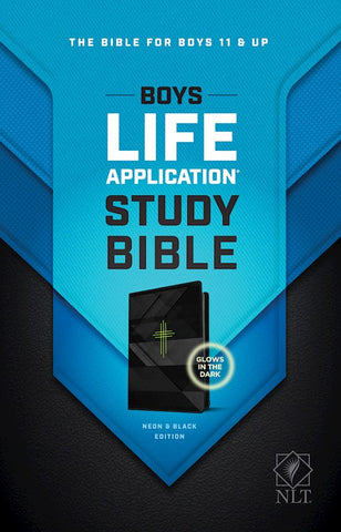 NLT Boys Life Application Study Bible LeatherLike Neon/Black