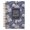 Journal-Wirebound-Trust In The Lord-Navy Floral-Large