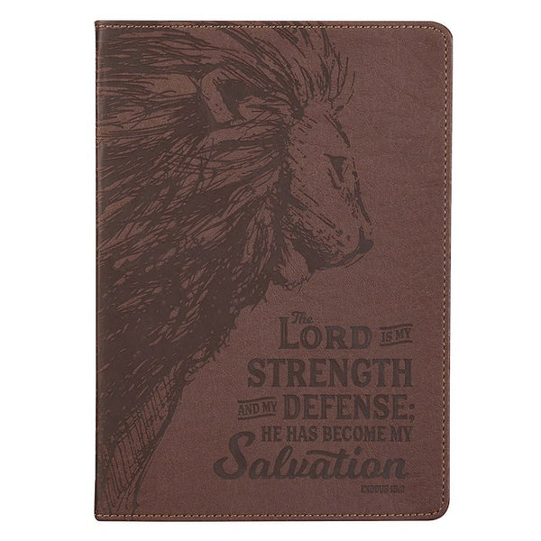Journal-Classic LuxLeather-The Lord Is My Strength-Brown