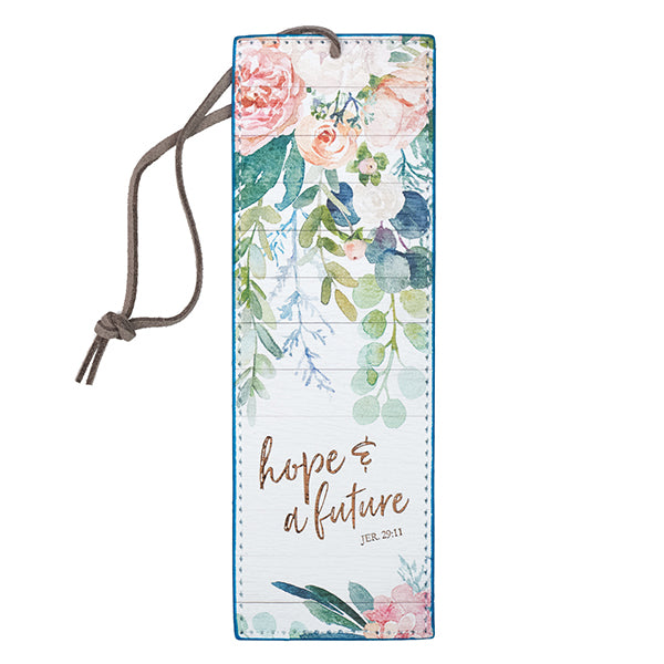 Bookmark-Hope & A Future-LuxLeather-Floral
