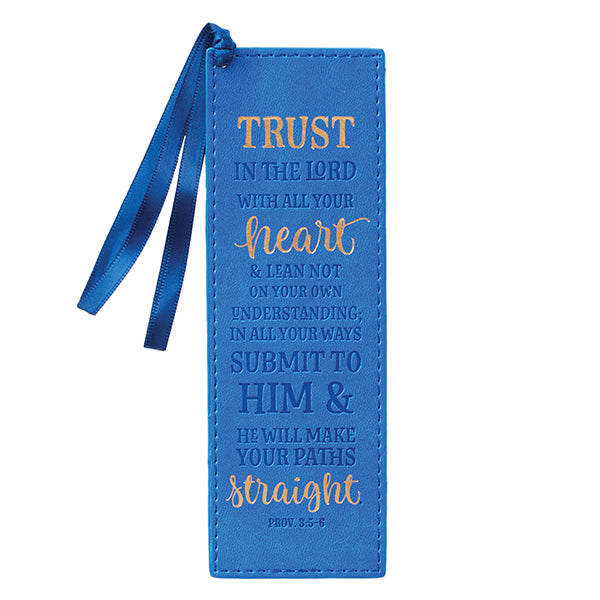 Bookmark "Trust In The Lord" LuxLeather Blue