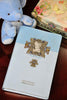 NIV Jeweled Baby Blue Keepsake Bible-Blue Frame and Cross