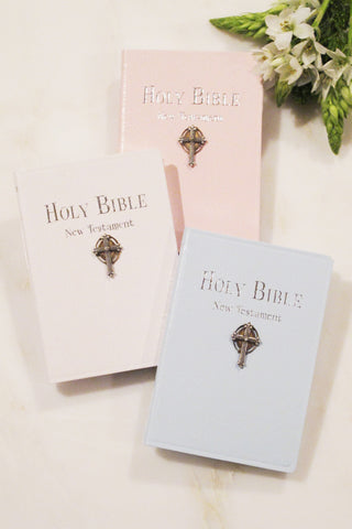 NIV Baby Bible Tiny New Testament Crystal Cross - Choice of Colors