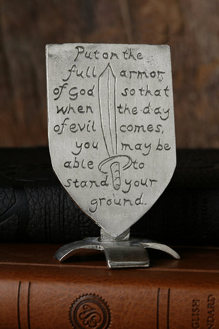 Put on the Armor of God Pewter Shield